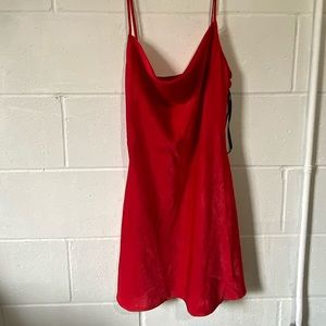 Red mini dress